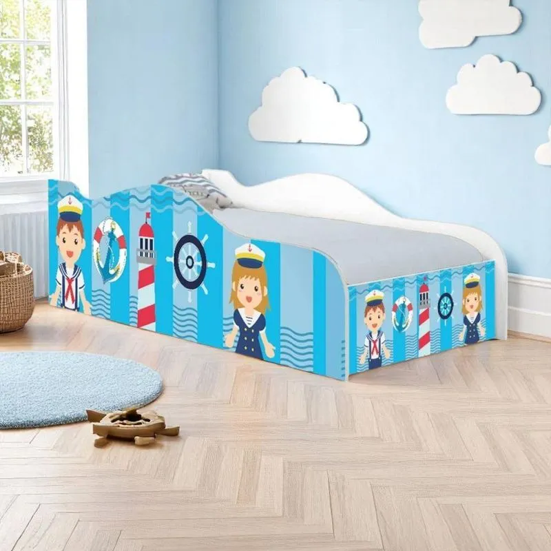 Cama Solteiro Infantil Marinheiros Kids Madeira Branco Mobili