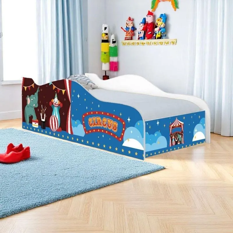 Cama Solteiro Infantil Circo Em Madeira Branco Mobili Para Quarto