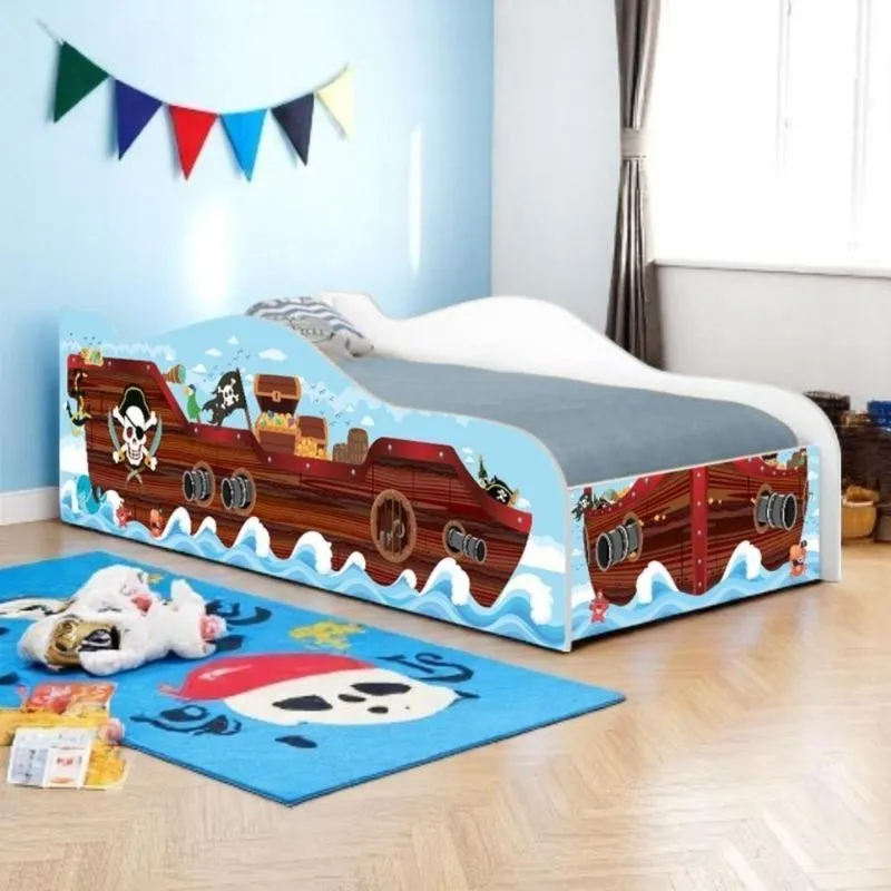 Cama Carro Barco Pirata Kids Solteiro