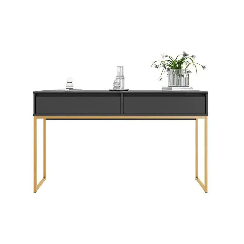Aparador Buffet Iron Industrial Corredor Preto Dourado