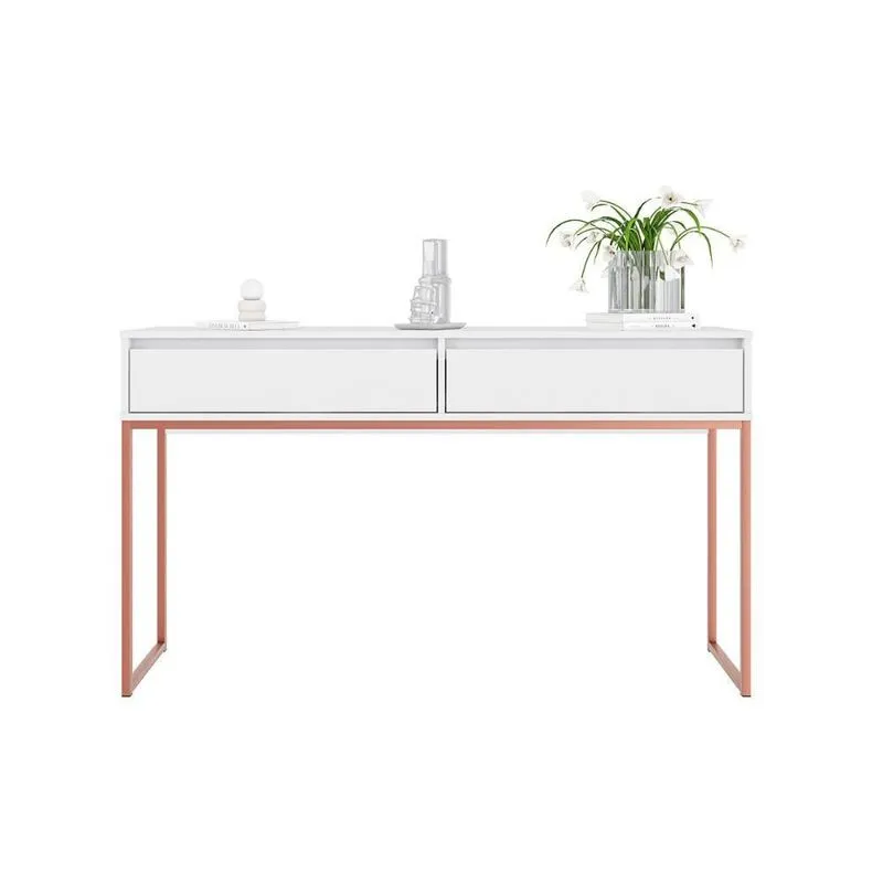 Aparador Buffet Iron Industrial Corredor Branco Cobre