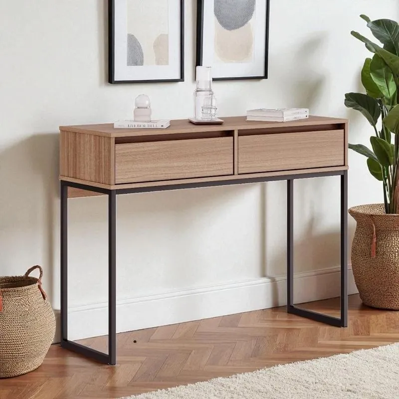 Aparador Buffet Industrial Retrô 2 Gavetas 90cm Amadeirado Mais De Casa