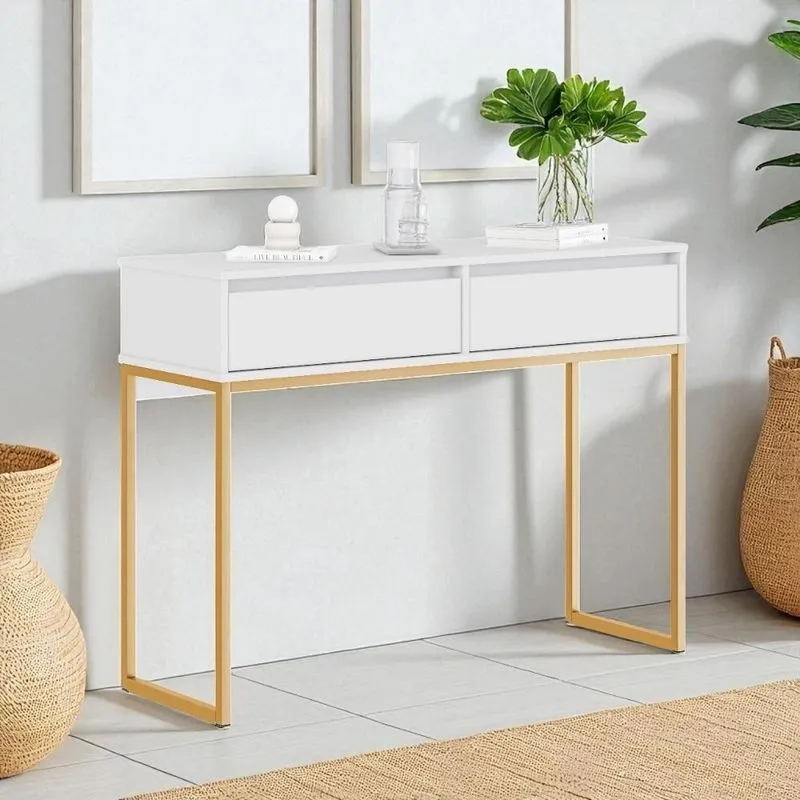 Aparador Buffet Industrial Moderno 2 Gavetas 90cm Branco Casah