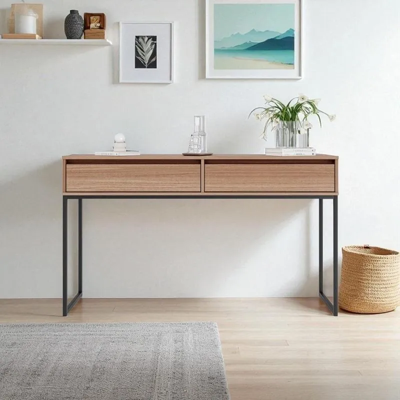 Aparador Buffet Industrial 2 Gavetas MDF-MDP 110cm Preto Mais De Casa