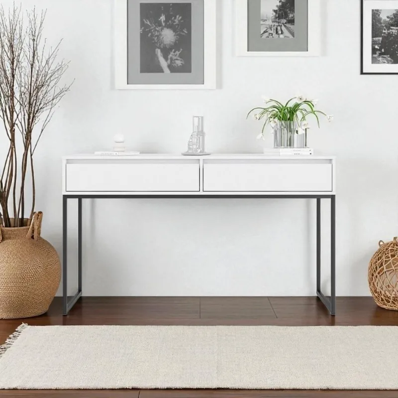 Aparador Nobre Pés Em Metal Moderno Estilo Industrial - Branco Branco