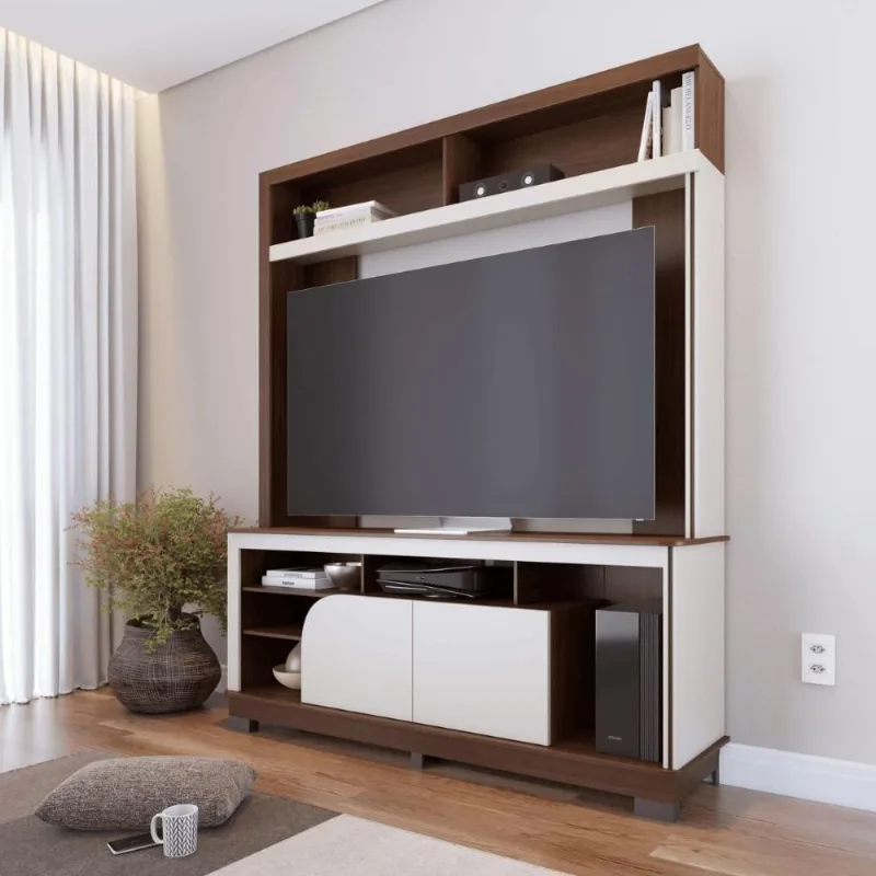 Estante para TV Neves 1 Porta 1 Prateleira MDP-MDF 160cm Off White Casah