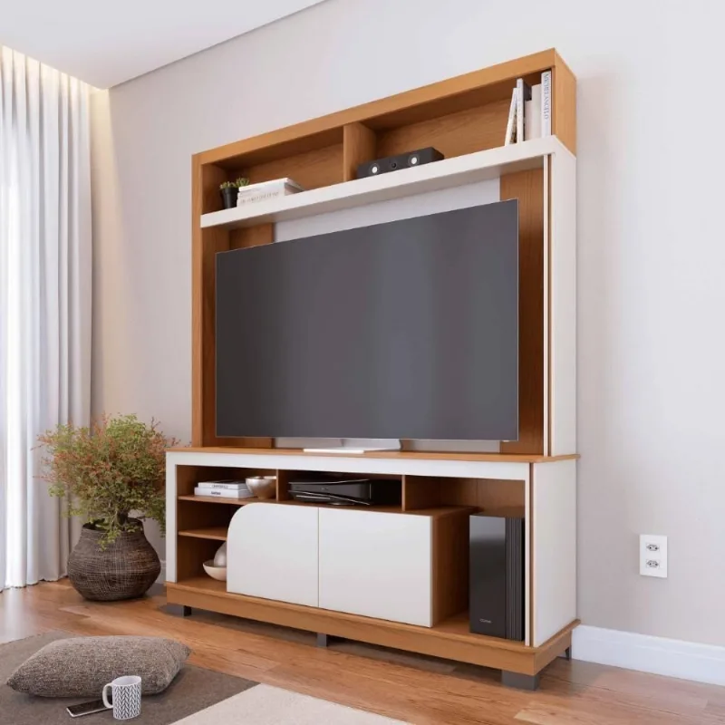 Estante para TV Neves 1 Porta MDP-MDF 160CM Off White Matte Casah