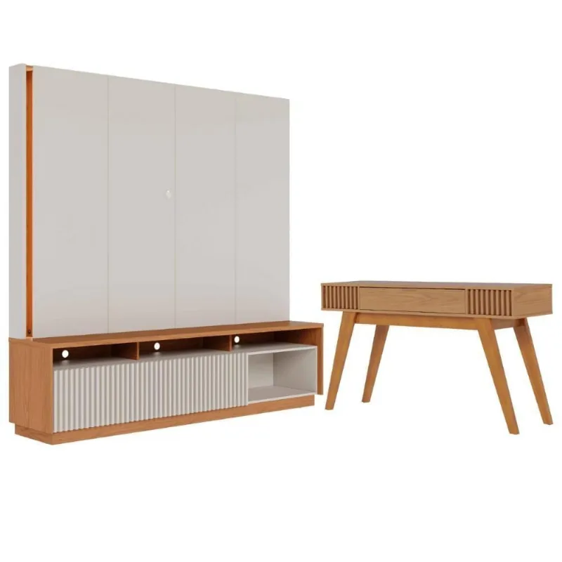 Conjunto Aparador e Home Iris Moderno 1 Porta 1 Gaveta MDF 200CM Casah