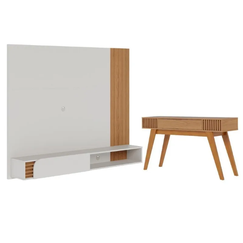 Conjunto Aparador Sala E Home Iris Off White Matte Freijo