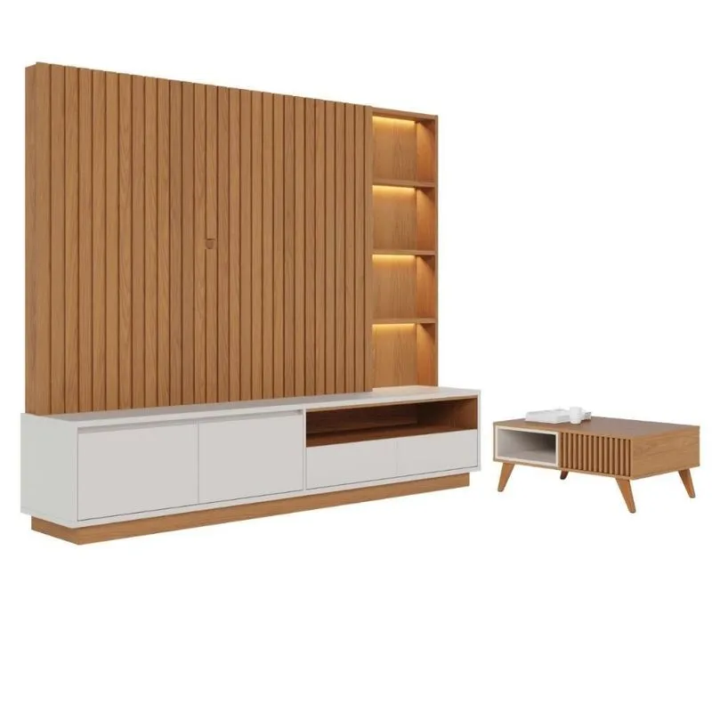 Mesa Para Sala Com Home Roma Freijo Off White Matte