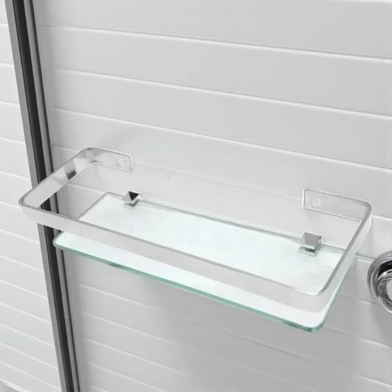 Suporte Porta Shampoo 10x35 Cm Prateleira De Vidro