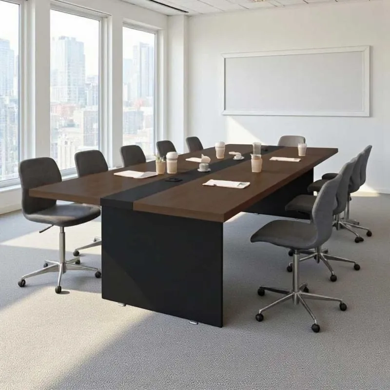 Mesa De Reunião Premium Escritório 3,60m 8 Lugares Freijó