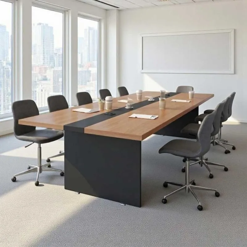Mesa Reuniao 8 Lugares Design Escritório 3,60m Noce