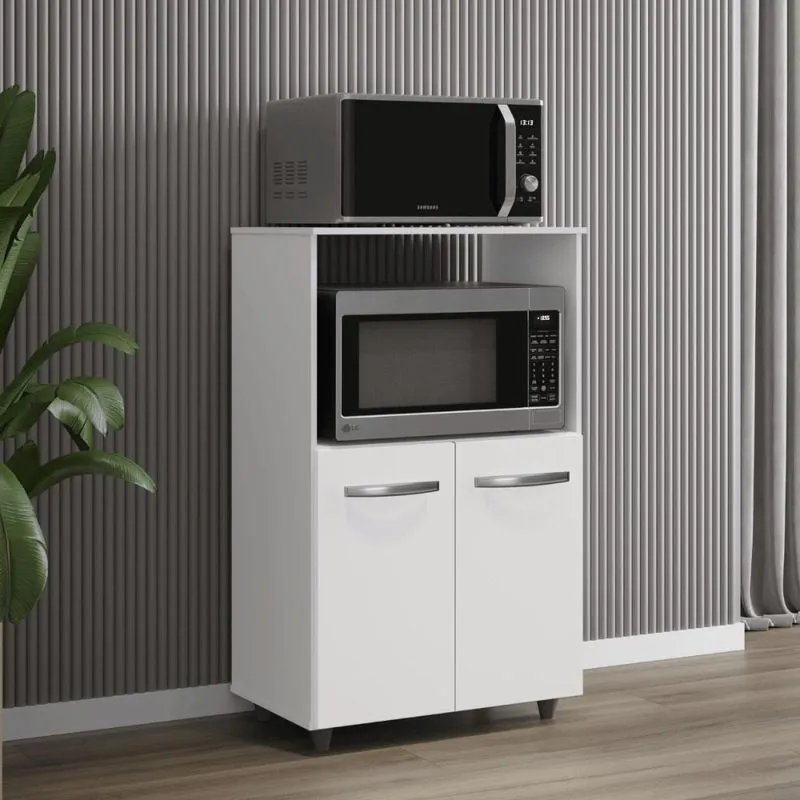 Armário Multiuso Armário Multiuso 2 Portas 4 Prateleiras MDP 60cm Branco Casah