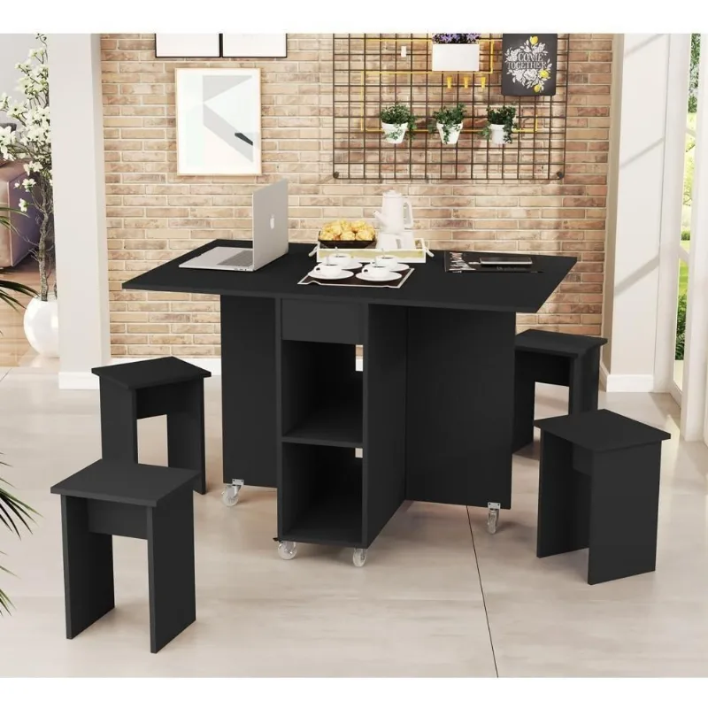 Mesa Vila Serena Bancada Carlos 4 Lugares Retangular MDF 120CM Preto Basoto Brasil