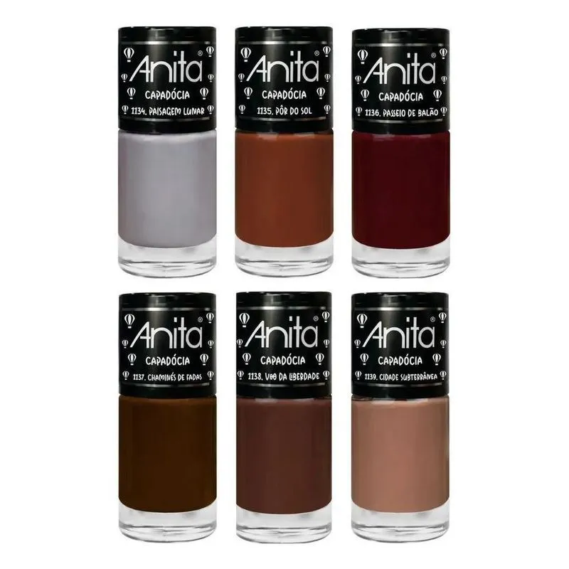 10x Kit 6 Esmaltes Anita Coleção Capadócia
