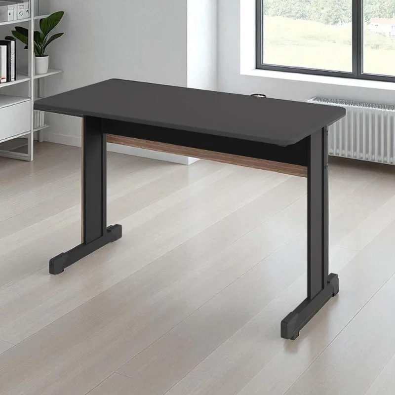Escrivaninha Retangular Master 1.2 Euro Cinza Moderno sem Gavetas MDP BP 120CM Preto Onix