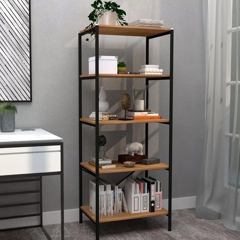 Armário Multiuso Belira 5 Prateleiras 60cm Preto Artefamol Móveis