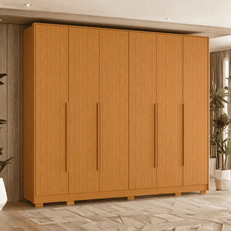 Guarda Roupa Casal Riviera 6 Portas de Bater 6 Gavetas MDP Cinamomo Albatroz Móveis