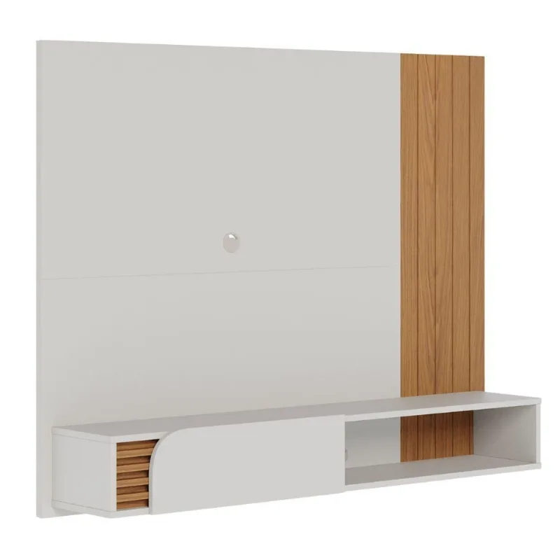 Home Suspenso para TV Murilo 60 Polegadas MDF-MDP Off White Matte Bege Colibri Móveis