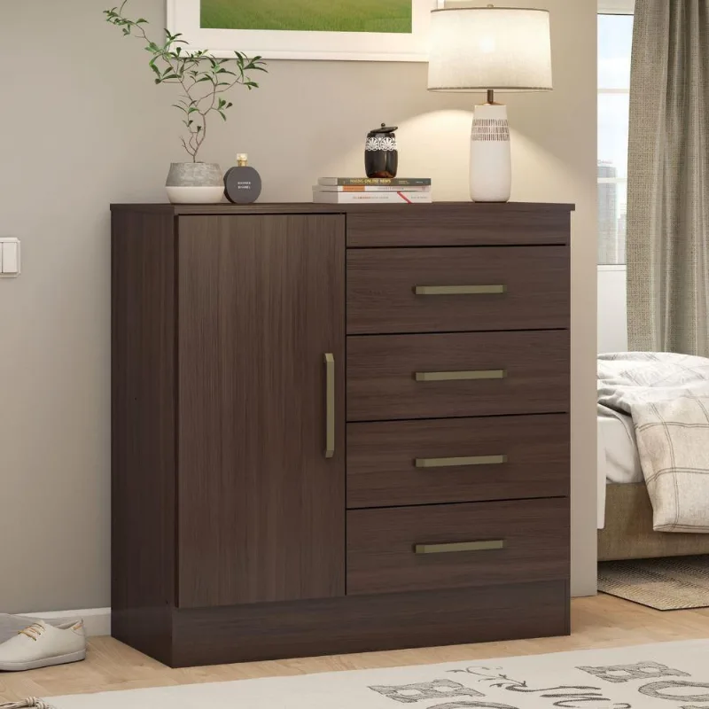 Cômoda Artemis 4 Gavetas MDP Café Touch Flex 91CM Demóbile