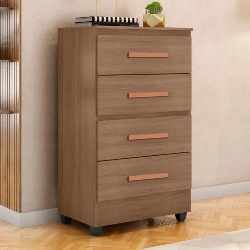 Cômoda Porto de Siena 4 Gavetas MDP Puxadores em PVC Carvalho OAK Leão Móveis