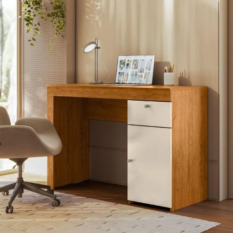 Escrivaninha Lena 1 Gaveta 1 Porta MDF-MDP 108CM Preto Möbler