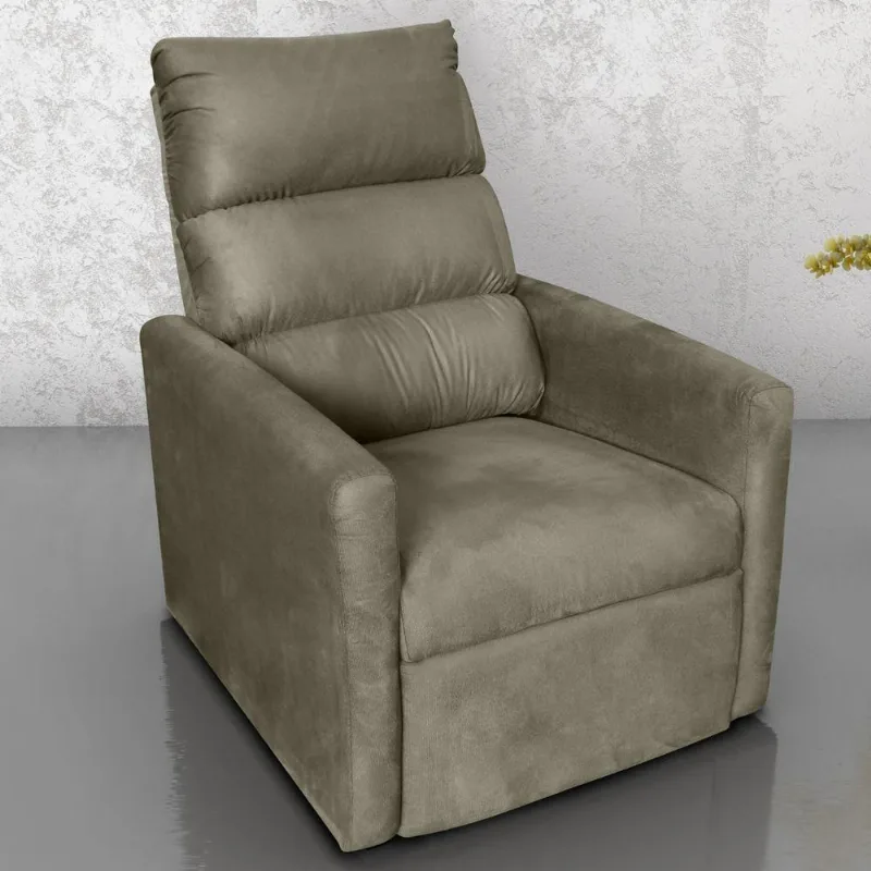 Poltrona Reclinável Mila Suede Cappuccino 69CM 110kg Matrix