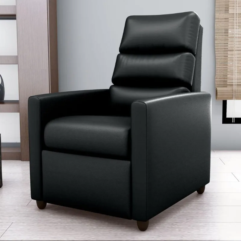 Poltrona Reclinável Villa Mistral Espuma D23 Couro Sintetico Preto Matrix