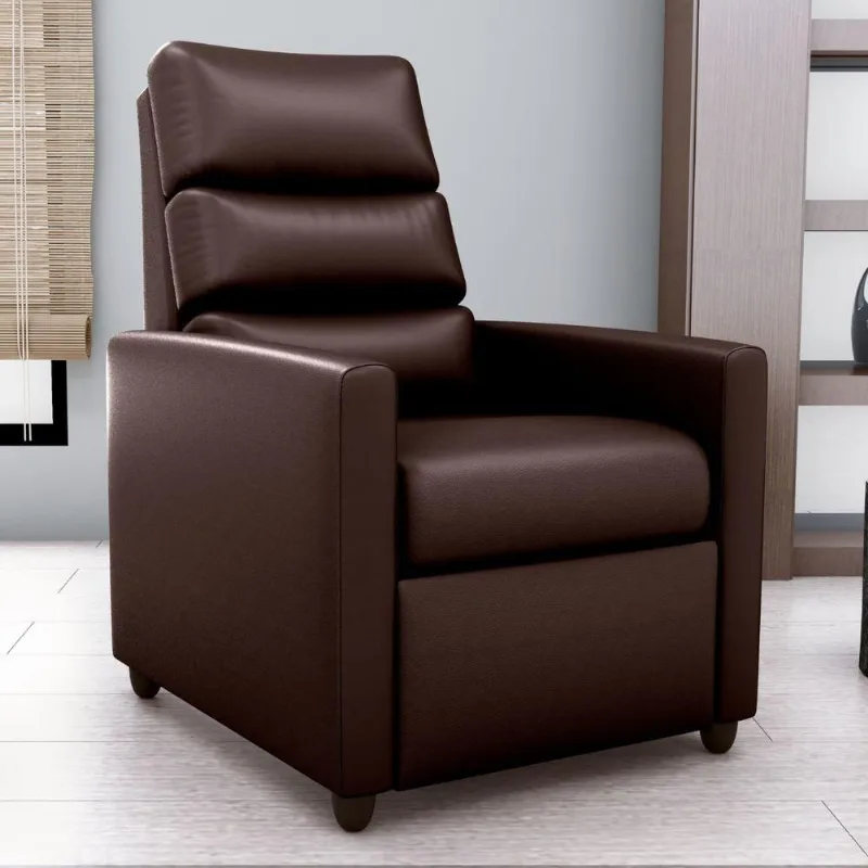 Poltrona Reclinável Pérola Conforto Espuma D23 Couro Sintético Marrom 69CM Matrix