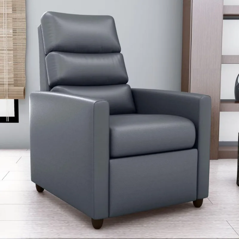 Poltrona Reclinável Cairo Courino Conforto Encosto e Assento Cinza Matrix 69CM 110kg