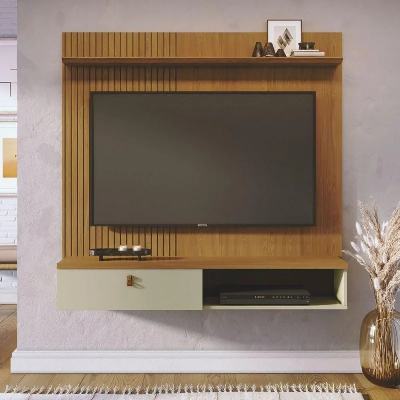 Conjunto de Bancada e Mesa de Centro Otto Suspensa MDP 141CM Cumaru Opala