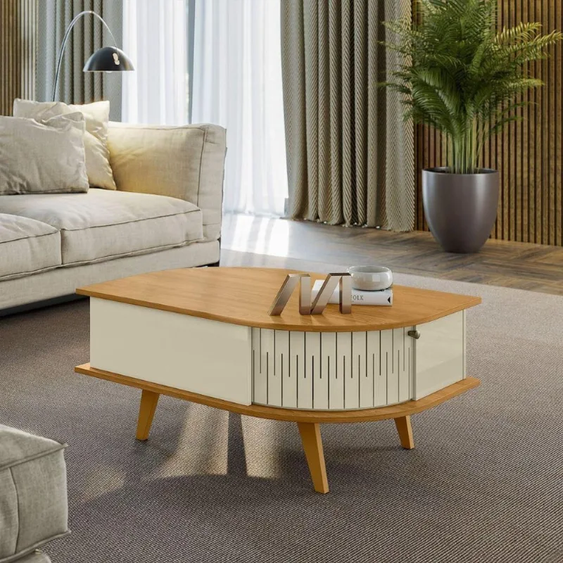 Mesa de Centro TH SHOP Retangular MDP Cumaru Opala Casah