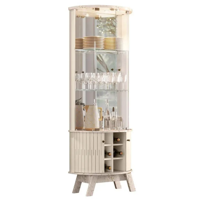 Cristaleira Sirius 4 Portas 2 Prateleiras Mdp 67cm Calacata Off White Casah Com Adega
