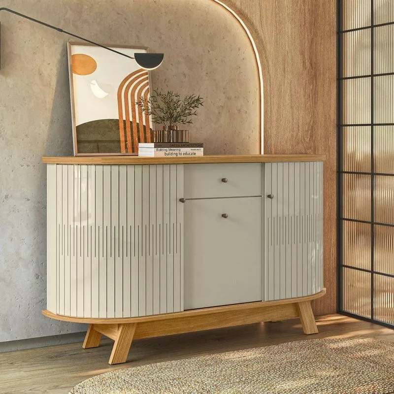 Buffet Tália 3 Portas 1 Gaveta MDP 136cm Cumaru E Opala Casah