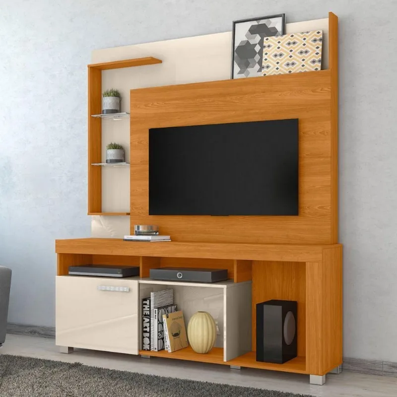 Home para TV Violeta 1 Porta 160CM MDP Cinamomo Off White Casah