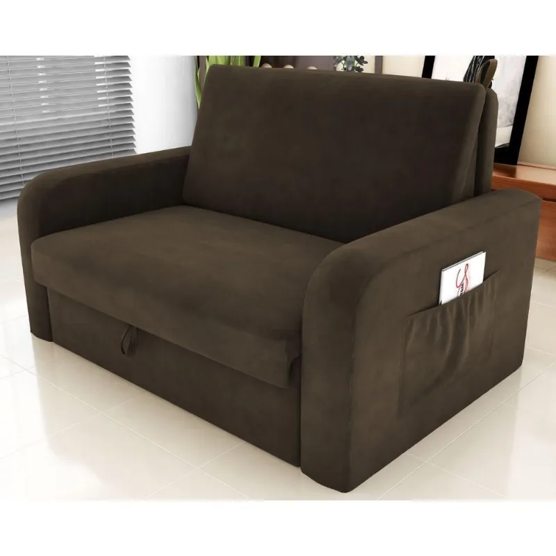 Sofá Cama Âmbar 2 Lugares 140CM Cappuccino Suede Matrix
