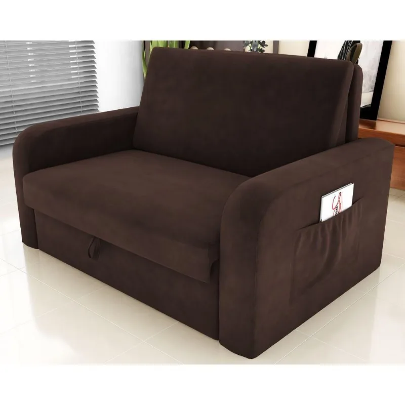 Sofá Cama Porto da Serra 2 Lugares Retrátil Marrom Suede Matrix