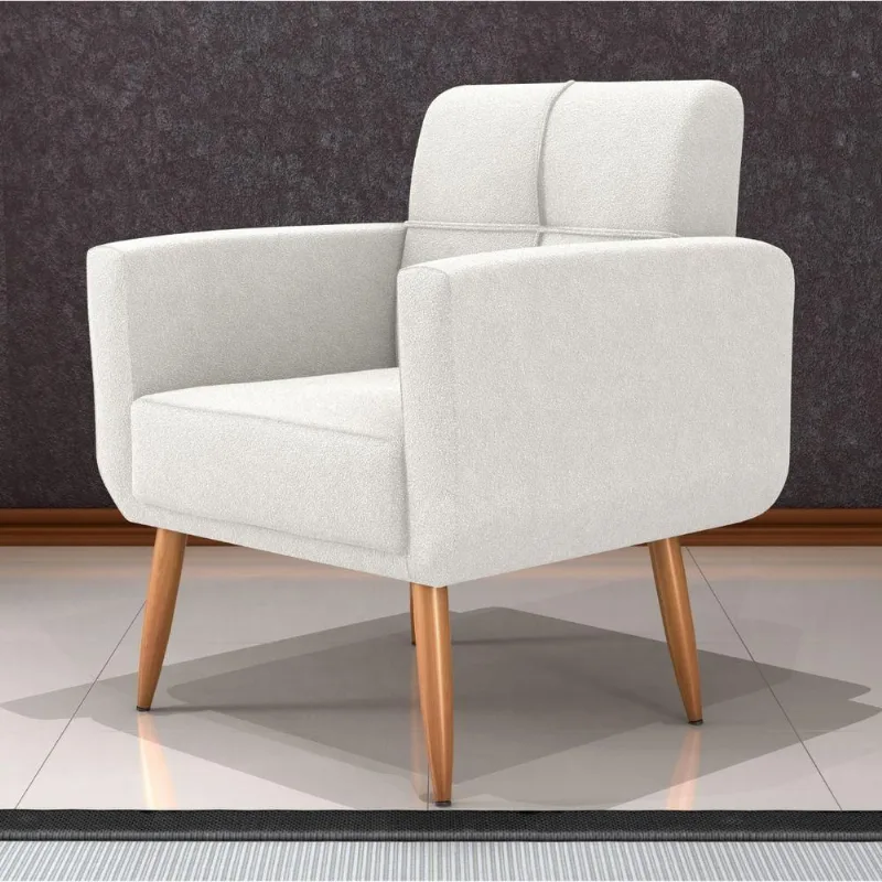 Poltrona Renoir para Sala Boucle Conforto Espuma D23 Natural Matrix