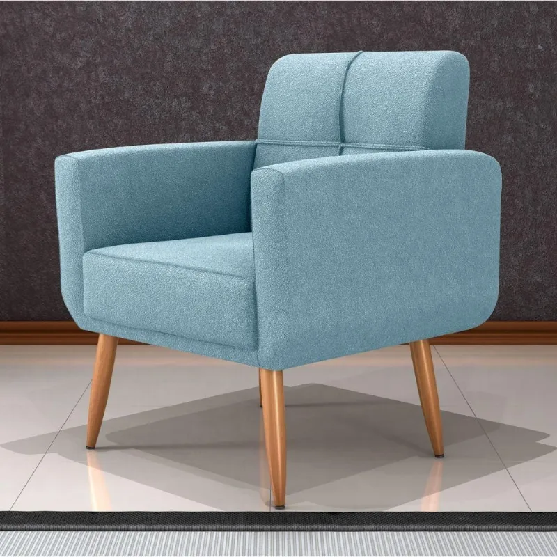 Poltrona Helena para Sala Conforto Espuma D23 e D20 Azul Matrix