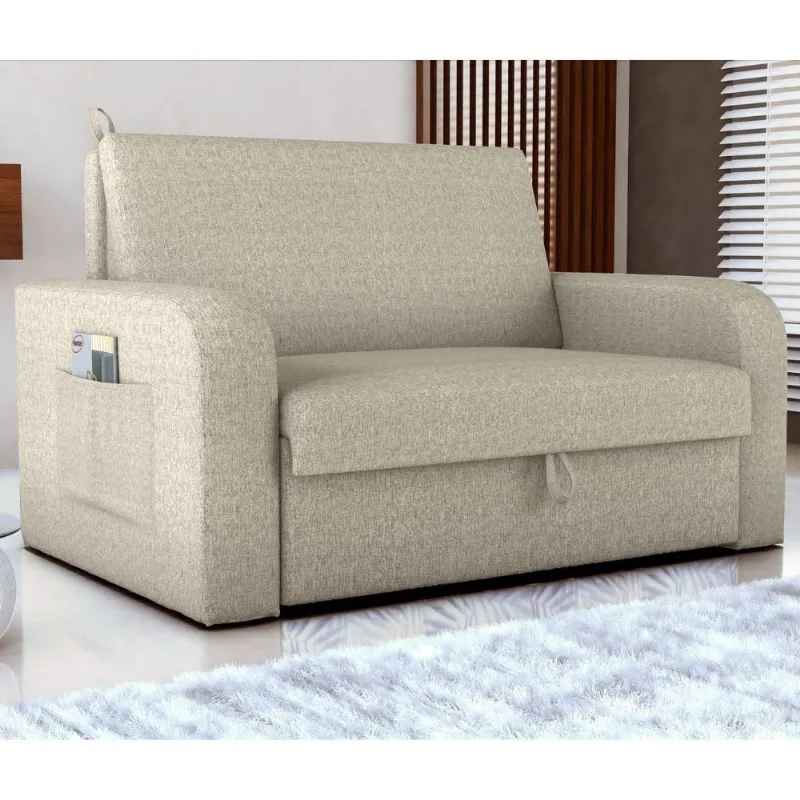 Sofá Cama Villa Mistral 2 Lugares Retrátil Cinza Linho Matrix