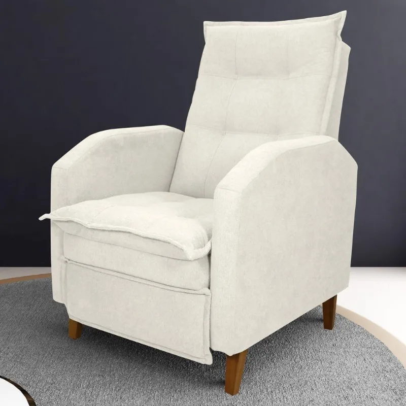 Poltrona Reclinável Maia Conforto Veludo Natural Matrix