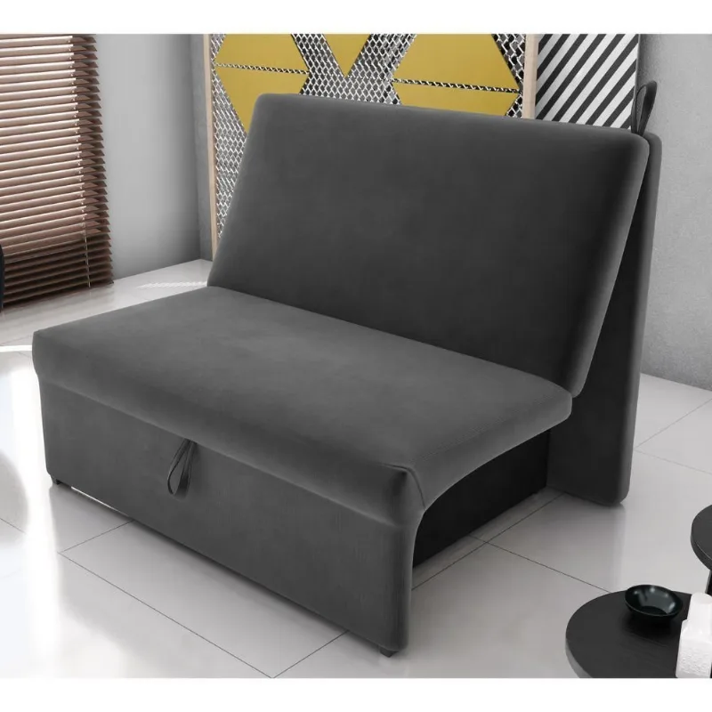 Sofá Cama Domus Bella 2 Lugares 113CM Cinza Suede Matrix Conforto Assento D20