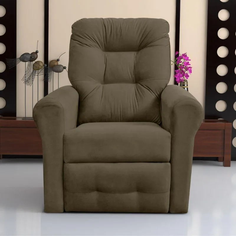 Poltrona Reclinável Brisa Alta Suede Encosto Cappuccino Matrix