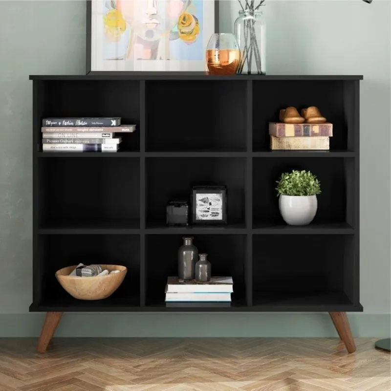 Nicho Organizador Retrô Yolanda Sem Porta MDP 108cm Preto Qmovi