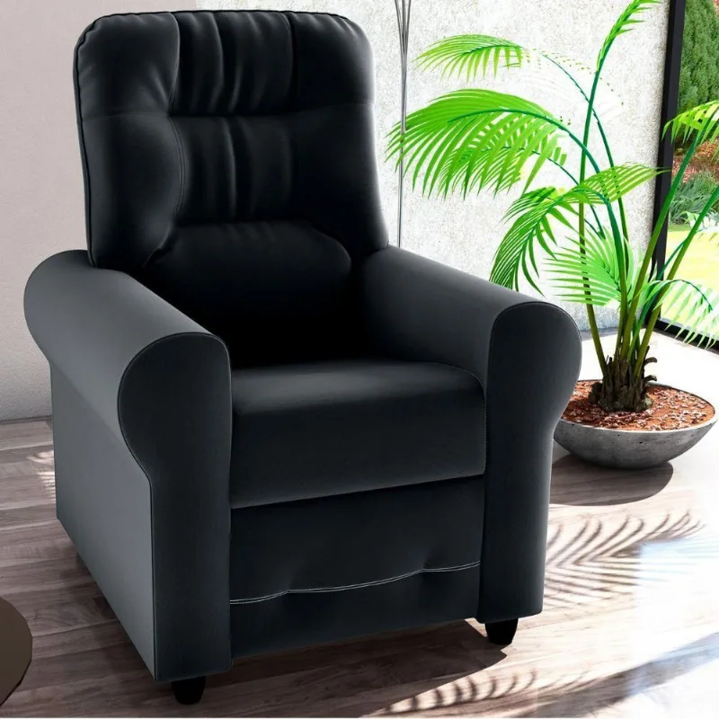 Poltrona Reclinavel Riviera Veludo Espuma D23 Fibra Siliconada Preto Matrix