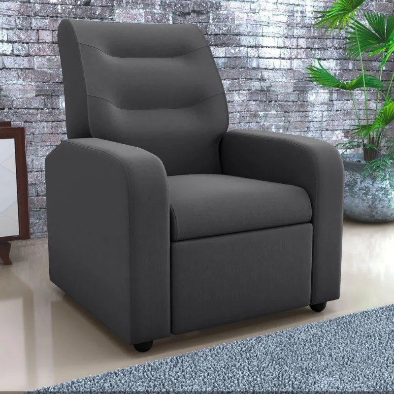 Poltrona Savana Reclinável Veludo Light Assento Espuma D23 Cinza Matrix