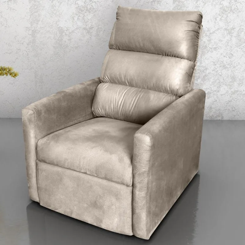 Poltrona Reclinável Casa da Riviera Suede Espuma D23 Bege Matrix