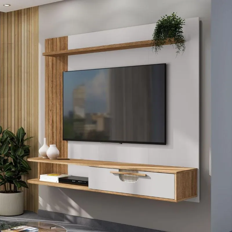 Painel Para TV Domus Prime 65 Polegadas 160cm Cinamomo Off White Bechara Móveis