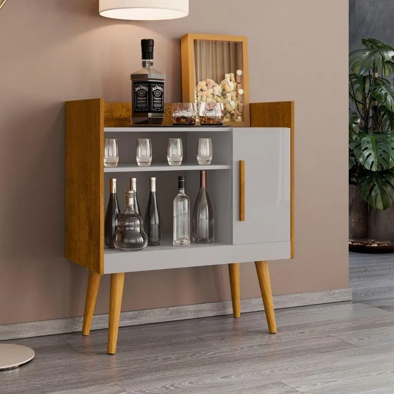 Bancada Aparador Para Café Lincon 1 Porta MDP 70cm Branco Bechara Móveis